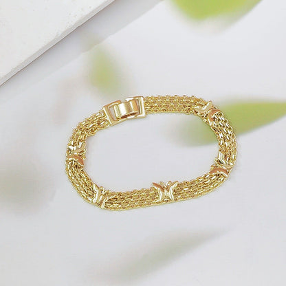 Gold Vintage Hollow Butterfly Metal Chain Bracelet - Premium Copper High-End Designer Intricate Jewelry