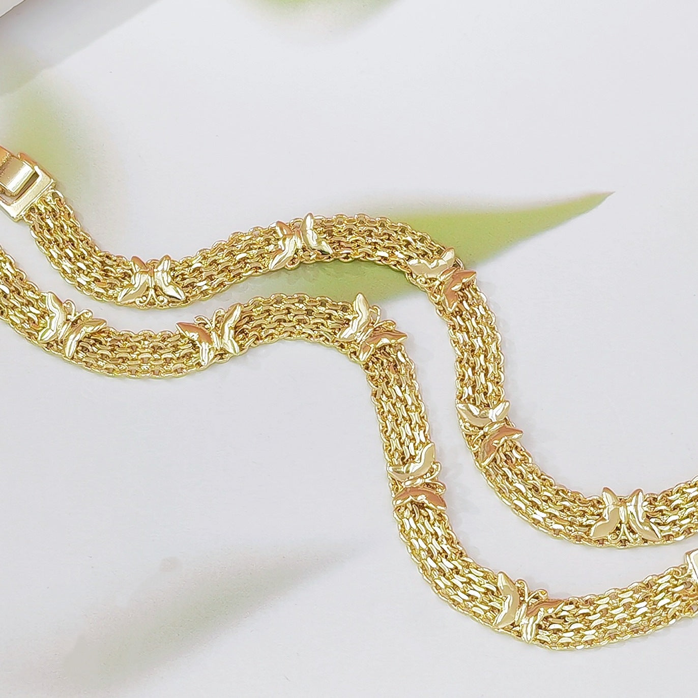 Gold Vintage Hollow Butterfly Metal Chain Bracelet - Premium Copper High-End Designer Intricate Jewelry
