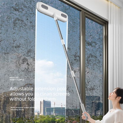 5PCS 2-in-1 Window Fly Screen Cleaner Brush with Extendable 82cm Stainless Steel Handle Multifunctional Mesh Cleaning Tool for Wet and Dry Use on Glass and Carpets