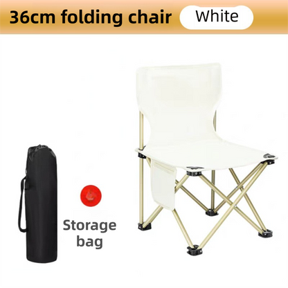 95CM Khaki Portable Folding Egg Roll Camping Table + 4-Pack 36CM Chairs with Storage Bag & Mesh Net- Heavy-Duty Carbon Steel Picnic Table for 4-6 People