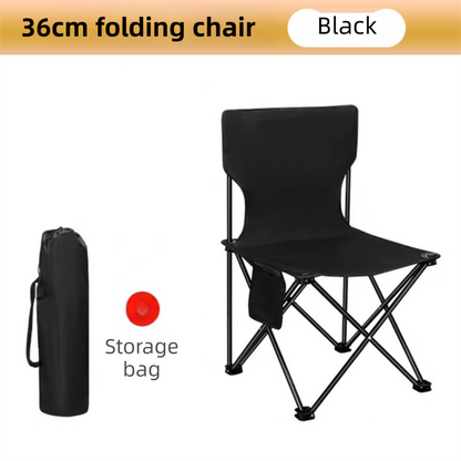 120CM Black Portable Folding Egg Roll Camping Table + 4-Pack 36CM Chairs with Storage Bag & Mesh Net- Heavy-Duty Carbon Steel Picnic Table for 6-8 People