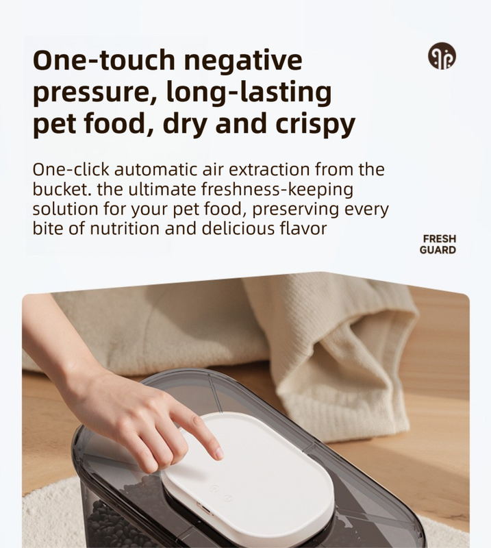 10L Smart Vacuum Pet Food Storage Container - Moisture & Insect Proof, Constant Pressure Paws-Keep-Fresh(Transparent White)