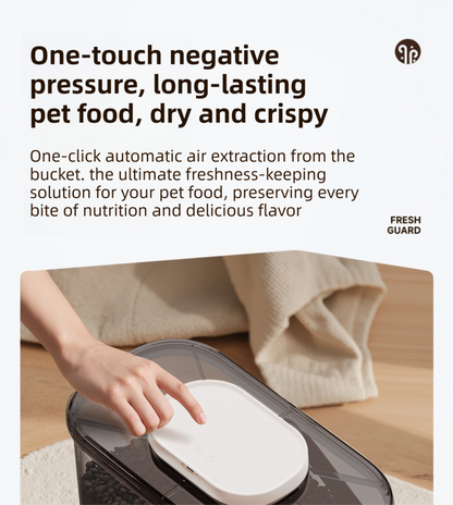 10L Smart Vacuum Pet Food Storage Container - Moisture & Insect Proof, Constant Pressure Paws-Keep-Fresh(Transparent Brown)