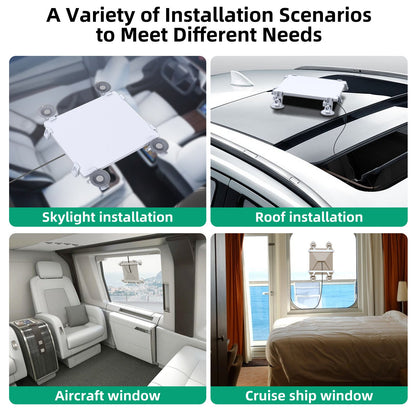 Universal Car Quad-Suction Cup Mount for Starlink Mini - Weather-Resistant Secure Vehicle Stabilizer for Sunroof & Window Glass