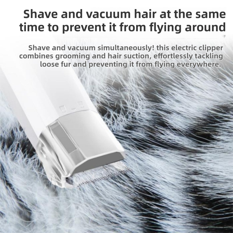 7-in-1 White Multifunctional Pet Grooming Vacuum Kit - Dog Cat Home Barber Shop & Low Noise Shedding Groomer with 1L Large Dust Cup