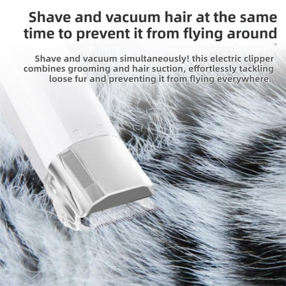 7-in-1 White Multifunctional Pet Grooming Vacuum Kit - Dog Cat Home Barber Shop & Low Noise Shedding Groomer with 1L Large Dust Cup
