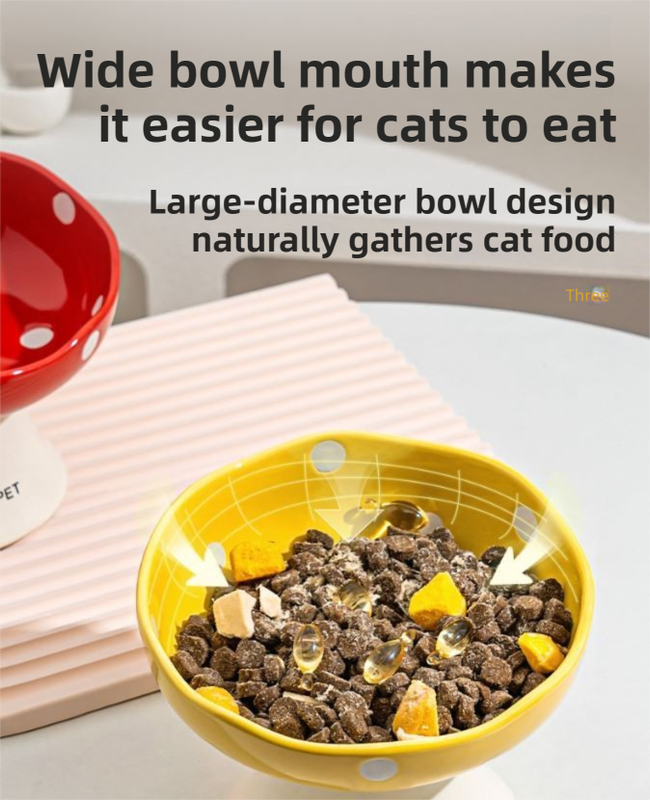 Black Elevated 15Â° Tilted Ceramic Cat Bowl - Anti-Chin Acne Glaze Finish, Non-Slip Weighted Base & Neck Protection Pet Feeder