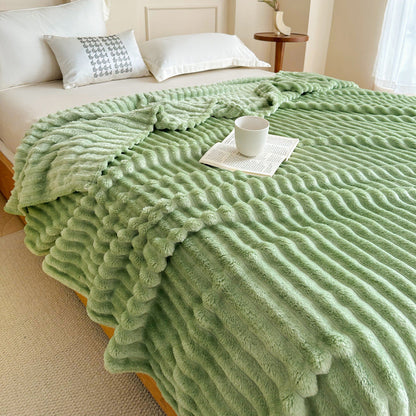180 x 200 CM Ultra-Soft Faux Rabbit Fur Plush Sofa Cushion & Bedding Blanket - Luxury Double-Sided Thickened Winter Fleece