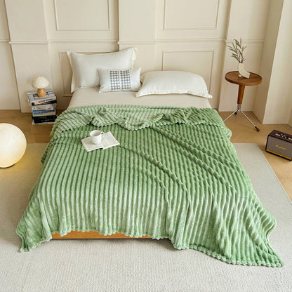 2-Pack Green Ultra-Soft Faux Rabbit Fur Plush Sofa Cushion & Bedding Blanket(150 x 200 CM + 200 x 230 CM) - Luxury Double-Sided Thickened Winter Fleece