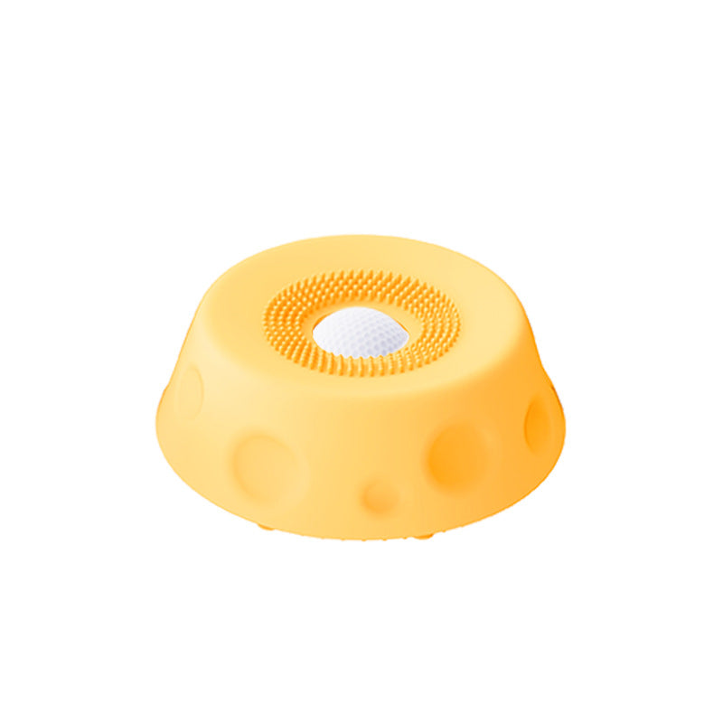 Yellow Silicone Dog Liquid Lick Bowl with Floating Fun Ball - Interactive Slow Feeder & Anti-Slip Calming Pet Bowl for Dogs and Cats