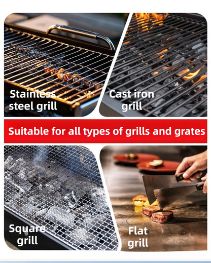 3-in-1 Black Cordless Electric Grill Cleaner Built-in LED & USB Charging - Waterproof High Power BBQ Cleaning Brush with 2-Speed Setting
