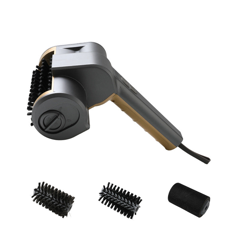 3-in-1 Gold Cordless Electric Grill Cleaner Built-in LED & USB Charging - Waterproof High Power BBQ Cleaning Brush with 2-Speed Setting