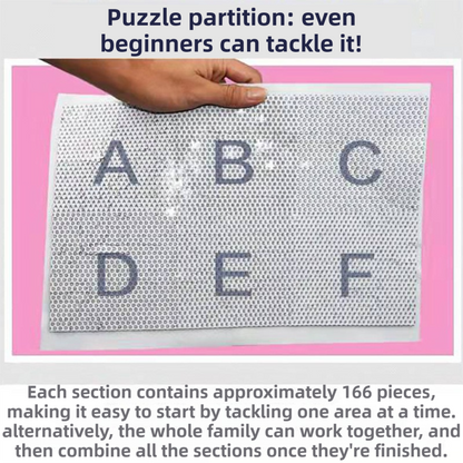 1000-Piece Large Jigsaw Puzzles with 70x50CM Display (Four Seasons Theme) - 6 LetterAlphabetical Zone Partitioning, Stress-Relief Educational Toy for Teens & Adults