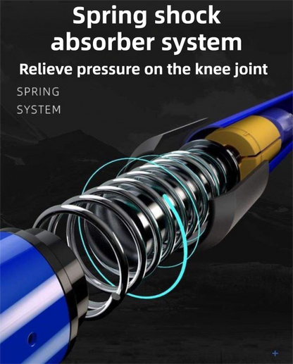 53-110 CM Blue Ultralight Telescopic Aluminum Trekking Pole (4-Section T-Handle) - Professional & Compact Shock-Absorbing Trail Support
