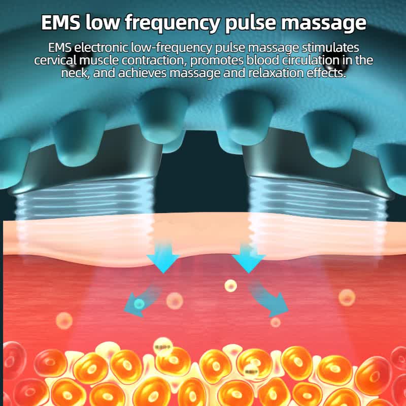 Intelligent Cervical Traction Pillow with Heat Compression & Magnetic Therapy - Red Light Therapy & EMS Pulse Dual-Angle Neck Massager