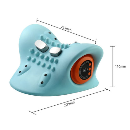 Intelligent Cervical Traction Pillow with Heat Compression & Magnetic Therapy - Red Light Therapy & EMS Pulse Dual-Angle Neck Massager