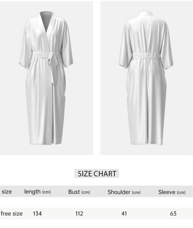 Women's Sexy Leopard Long Sleeve Print Satin Robe - Breathable Luxury Satin Chiffon Housecoat & Long Elegant Morning Gown