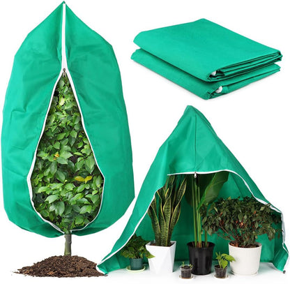 4-Pack Winter Plant Cold Protection Covers with Zipper & Drawstring - Thickened Frost Thermal Blankets and UV Resistant Shrub Jackets (80 x 120 CM)