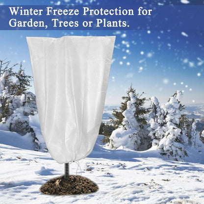 4-Pack Winter Plant Cold Protection Covers with Zipper & Drawstring - Thickened Frost Thermal Blankets and UV Resistant Shrub Jackets (80 x 120 CM)