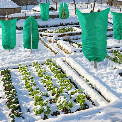 Winter Plant Cold Protection Covers with Zipper & Drawstringï¼ˆ2PCS 80x120 CM + 2PCS 120x180 CMï¼‰ - Thickened Frost Thermal Blankets and UV Resistant Shrub Jackets