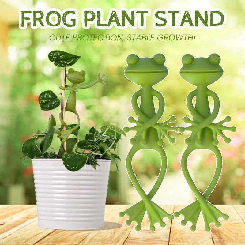 4-Pack Flexible Frog Plant Ties & Multifunctional Organizers - Reusable Weather-Proof Garden Twists and Whimsical Support Hooks