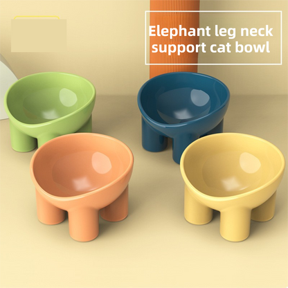 2-Pack Macaron Pink Elevated Pet Bowls with Anti-Tip 4-Leg Base - Ergonomic Tilted Neck Protection Cat Food & Water Bowls