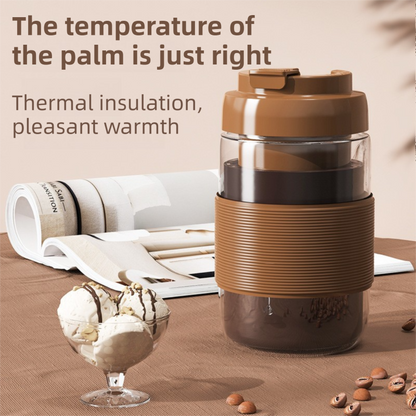 Portable Electric Coffee Bean Grinding Cup & Juicer with Safe Hidden Stainless Steel Blades - 420ML USB Rechargeable Travel Brewer