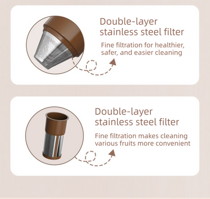 Portable Electric Coffee Bean Grinding Cup & Juicer with Safe Hidden Stainless Steel Blades - 420ML USB Rechargeable Travel Brewer