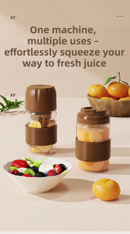Portable Electric Coffee Bean Grinding Cup & Juicer with Safe Hidden Stainless Steel Blades - 420ML USB Rechargeable Travel Brewer
