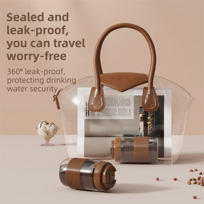 Portable Electric Coffee Bean Grinding Cup & Juicer with Safe Hidden Stainless Steel Blades - 420ML USB Rechargeable Travel Brewer