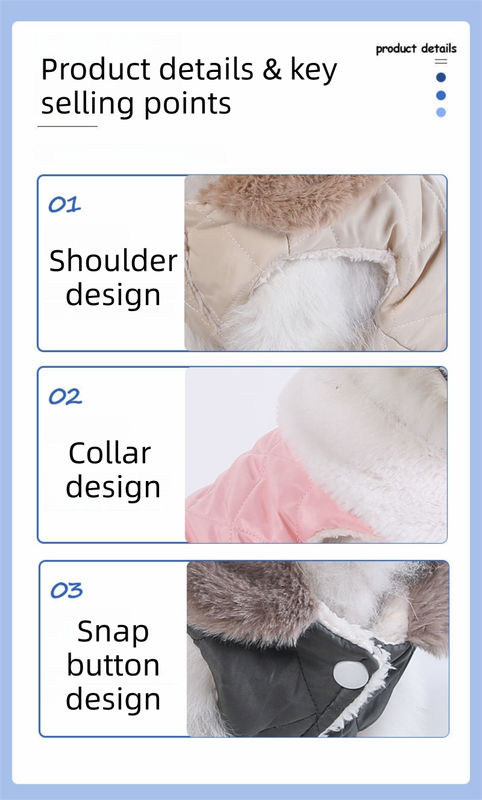 M Size Grey Winter Padded Cotton Dog Thermal Plaid Vest with Faux Fur Collar - Thick Fleece-Lined Warm Pet Jacket
