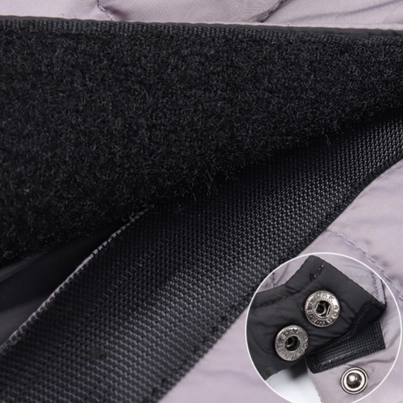 XL Size Grey Winter Waterproof Dog 4 Leg Jumpsuit for Full Body Warmth - Reflective Windproof Pet Puffer Coat with Integrated Harness