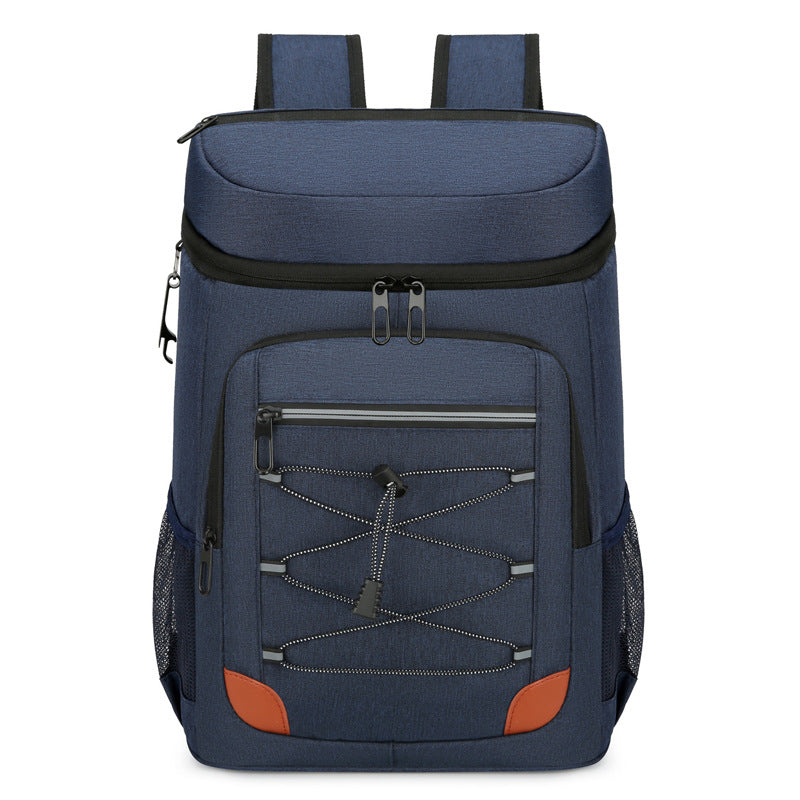 Blue 5.55 Gallons Large Insulated Picnic Backpack with Multi Pockets & Leak-Proof Interior - Multifunctional Waterproof Thermal Lunch Bag for Camping, Hiking & Outdoor Travel