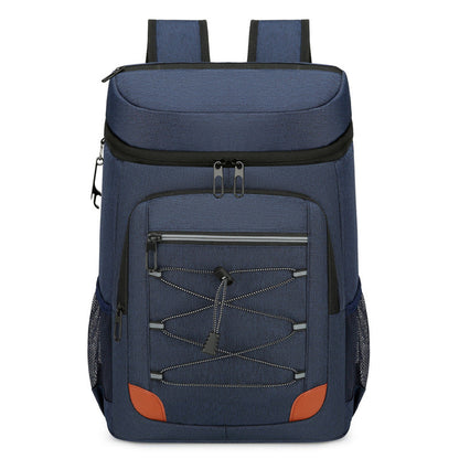 Blue 5.55 Gallons Large Insulated Picnic Backpack with Multi Pockets & Leak-Proof Interior - Multifunctional Waterproof Thermal Lunch Bag for Camping, Hiking & Outdoor Travel