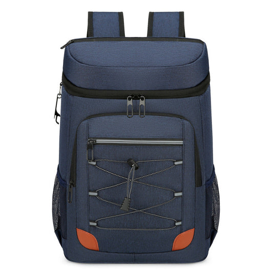 Blue 5.55 Gallons Large Insulated Picnic Backpack with Multi Pockets & Leak-Proof Interior - Multifunctional Waterproof Thermal Lunch Bag for Camping, Hiking & Outdoor Travel