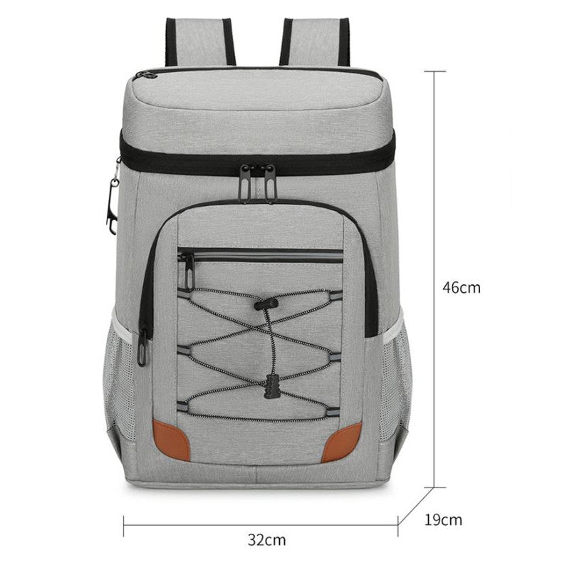 Blue 5.55 Gallons Large Insulated Picnic Backpack with Multi Pockets & Leak-Proof Interior - Multifunctional Waterproof Thermal Lunch Bag for Camping, Hiking & Outdoor Travel