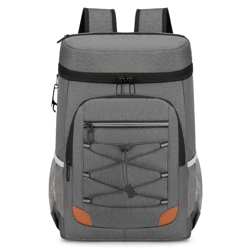 Dark Grey 5.55 Gallons Large Insulated Picnic Backpack with Multi Pockets & Leak-Proof Interior - Multifunctional Waterproof Thermal Lunch Bag for Camping, Hiking & Outdoor Travel