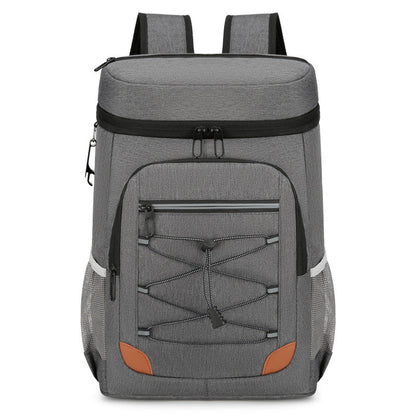 Dark Grey 5.55 Gallons Large Insulated Picnic Backpack with Multi Pockets & Leak-Proof Interior - Multifunctional Waterproof Thermal Lunch Bag for Camping, Hiking & Outdoor Travel