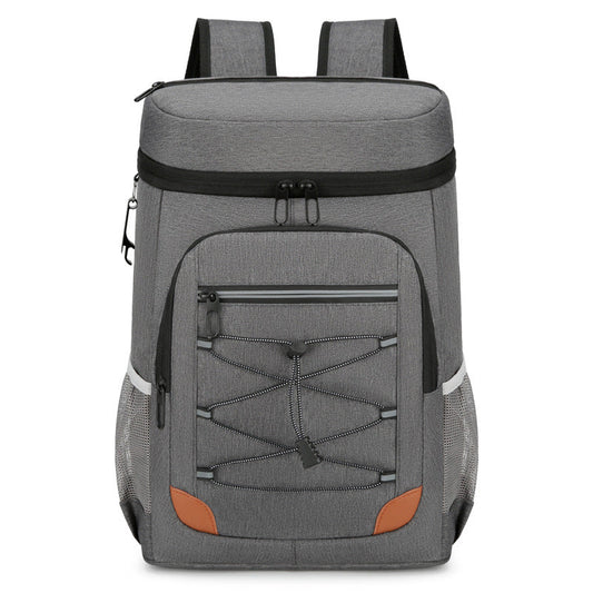 Dark Grey 5.55 Gallons Large Insulated Picnic Backpack with Multi Pockets & Leak-Proof Interior - Multifunctional Waterproof Thermal Lunch Bag for Camping, Hiking & Outdoor Travel