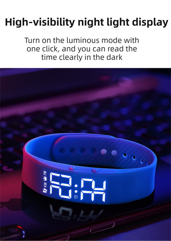 Black Silent Vibration Alarm Smart Silicone Wristband with 3-Alarm Settings - Discreet Wake-Up Device for Teens & Adults (Vertical version)