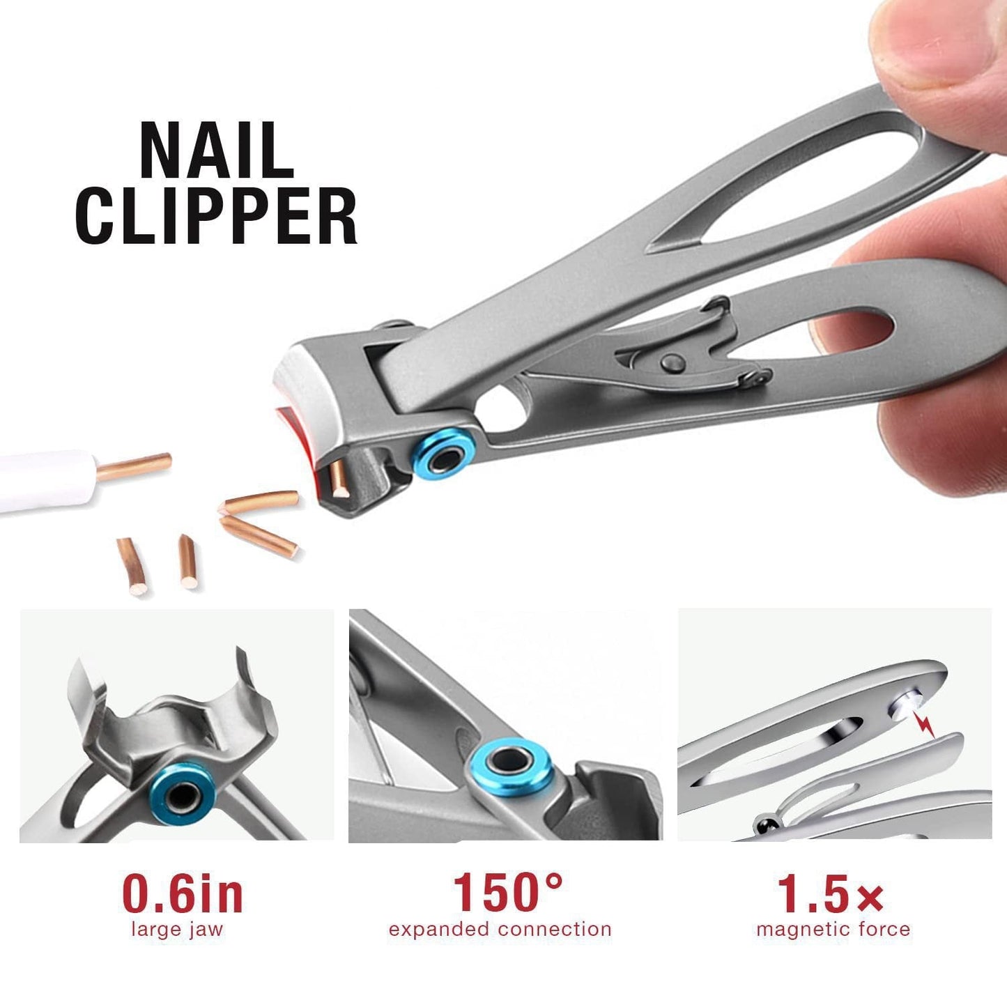 7-Piece Professional Ingrown Toenail Tool Kit - Stainless Steel Precision Pedicure Set with Black Eagle-Nose Clippers & Leather Storage Case