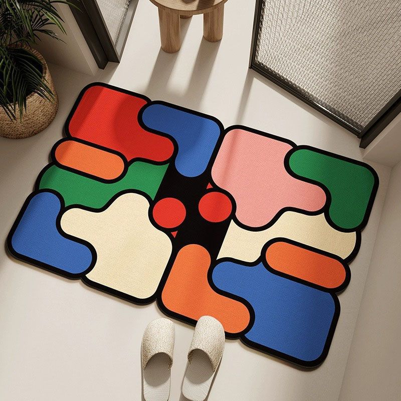 Ultra-Absorbent Instant Dry Diatom Mud Bathroom Mat (40 x 60 CM) - Puzzle Decor Anti-Slip Rubber Rug for Kitchen, Entryway & Shower(Style B)