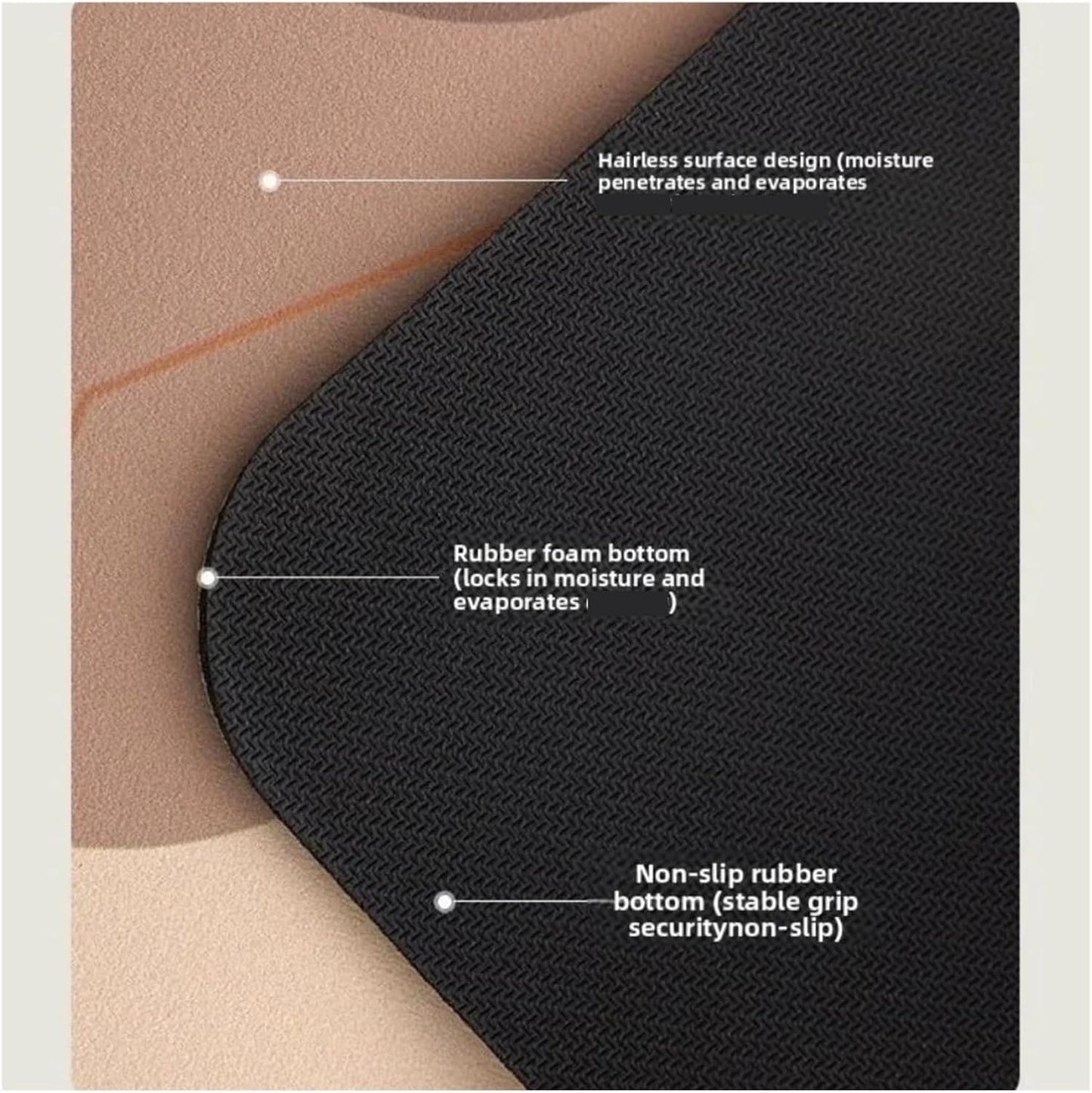 Ultra-Absorbent Instant Dry Diatom Mud Bathroom Mat (50 x 80 CM) - Puzzle Decor Anti-Slip Rubber Rug for Kitchen, Entryway & Shower(Grey and Purple)