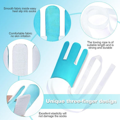 Independent Living Three-Finger Sock Aid with Long Cords- Easy-On Sock Mobility Aid for Seniors & Limited Mobility