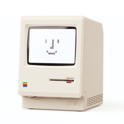 Retro Computer Style Desktop Maclock - Interactive Floppy Disk Switch, 5 Alarm Settings, 3 Display Modes and Stepless Brightness Control