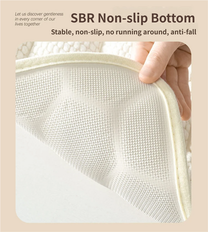 White 3D Honeycomb Textured High-Elastic Memory Foam Bathroom Mat (50 x 80 CM) - Ultra Absorbent Quick-Dry Thickened Door Mat