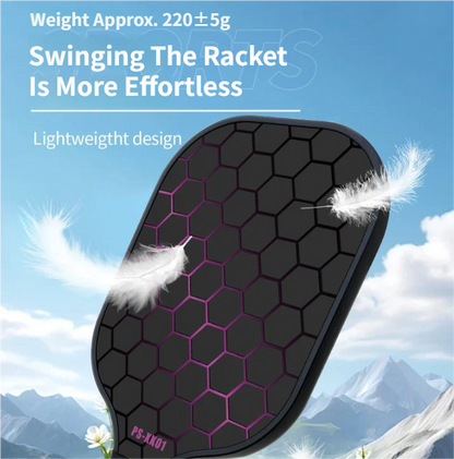 Black and Pink Lightweight Fiberglass Pickleball Paddle Set - 2 High-Rebound Rackets with PU Comfort Grip, 4 Balls and Carry Bag for Outdoor Play