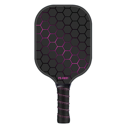 Black and Pink Fiberglass Pickleball Paddle - 220g Lightweight Racket with Breathable PU Comfort Grip and Oversized Sweet Spot for Outdoor Play