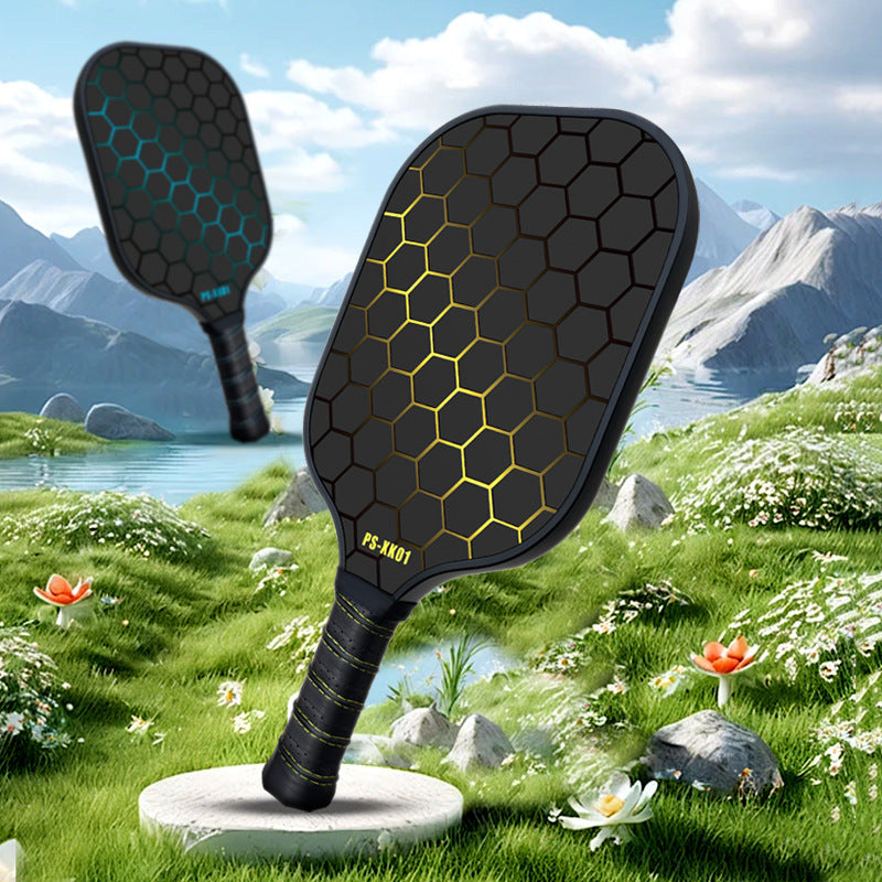 Black and Pink Fiberglass Pickleball Paddle - 220g Lightweight Racket with Breathable PU Comfort Grip and Oversized Sweet Spot for Outdoor Play