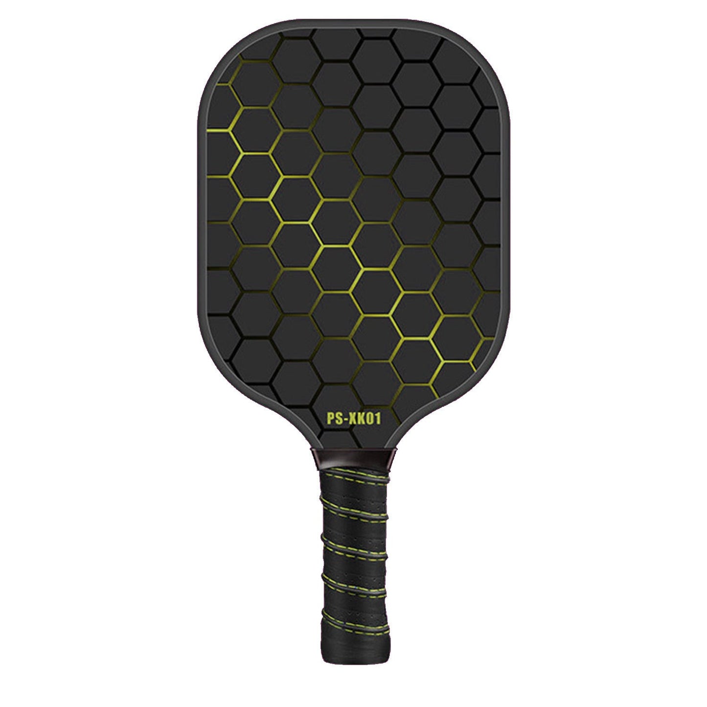 Black and Yellow Fiberglass Pickleball Paddle - 220g Lightweight Racket with Breathable PU Comfort Grip and Oversized Sweet Spot for Outdoor Play